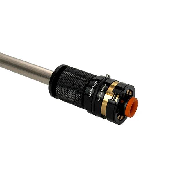 4UANTUM airsoft hop-up chamber for AR black anodized aluminum adjustable nub and threaded inner barrel adapter