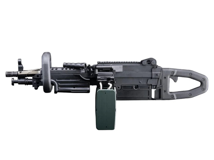 MUGEN AEG lmg airsoft replica with realistic detailing and functional features for airsoft enthusiasts