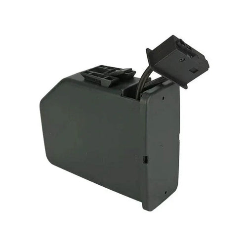 A&K M249 Airsoft Magazine in dark gray for enhanced gameplay and easy reloading