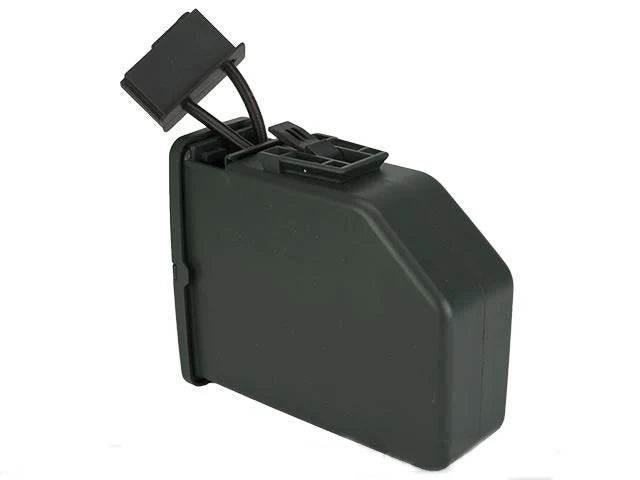 A&K M249 Airsoft Magazine in black, designed for reliable performance in airsoft games