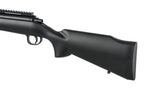 Double Eagle M61 airsoft sniper rifle featuring a sleek black finish and adjustable stock