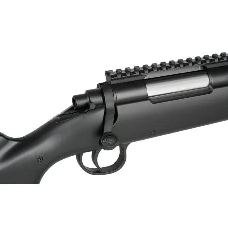 DOUBLE EAGLE M61 airsoft sniper rifle featuring a sleek black design and adjustable components