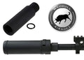Madbull Airsoft Barrel Extension in Black with Threaded Ends for Enhanced Shooting Performance