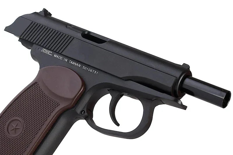 KWC Makarov airsoft pistol with realistic detailing and ergonomic grip for tactical enthusiasts