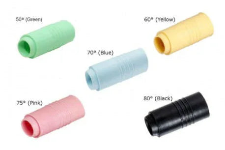 Colorful maple leaf macaron bucking in green, yellow, blue, pink, and black for easy identification