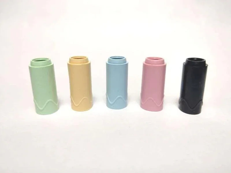 Set of five colorful MAPLE LEAF SUPER MACARON AEG BUCKING inserts in green, yellow, blue, pink, and black