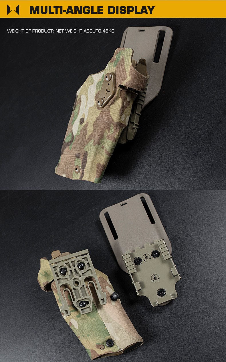 MATRIX Glock 17 19 holster in camouflage pattern designed for secure gun retention and easy access
