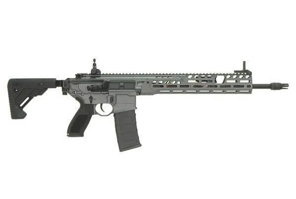 AEG MCX airsoft rifle with adjustable stock and tactical rail for custom attachments