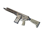 PROW GBBR mcx xm5 airsoft rifle in FDE with adjustable stock and rail system