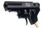 MECHLABS GEARBOX NEXXUS HPA internal unit in black carbon finish with trigger assembly and brass air fitting