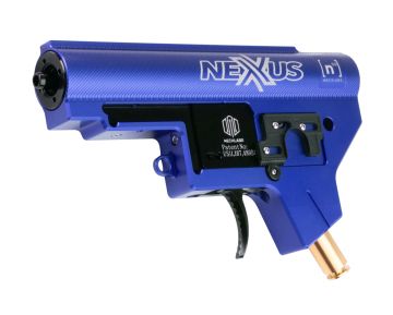 MECHLABS blue aluminum GEARBOX NEXXUS HPA internal gearbox unit with trigger and threaded nozzle
