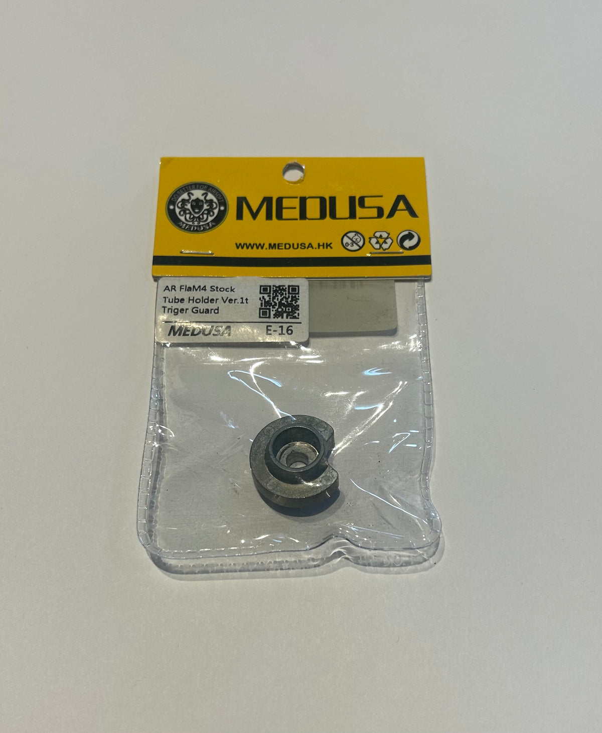 Medusa tube holder stock m4 airsoft in clear plastic packaging with yellow label