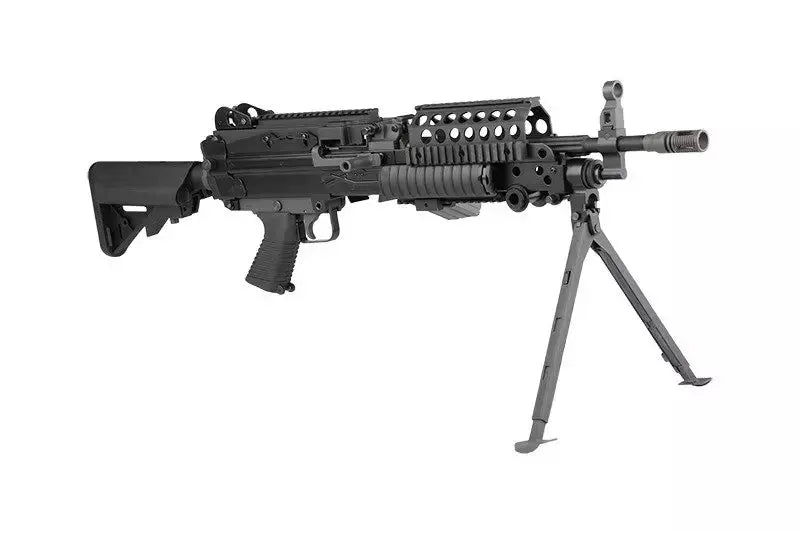 CLASSIC ARMY MK46 AIRSOFT Gun with Bipod and Tactical Rail System for Enhanced Performance