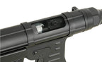 Close-up of AEG with Transparent Window for MP40 Airsoft Gear and Accessories