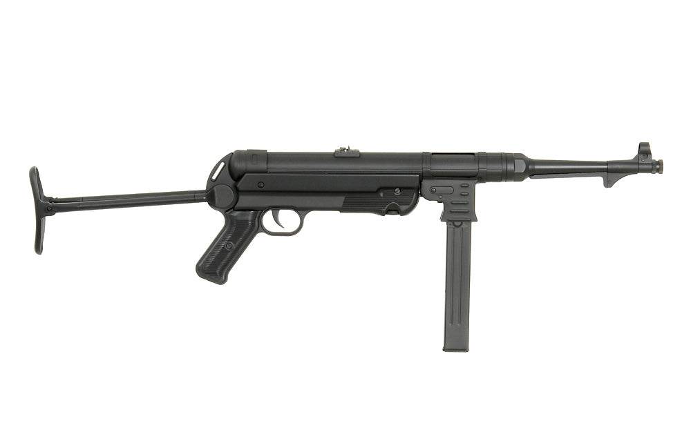 AGM AEG MP40 airsoft gun with realistic design and detachable magazine for enthusiasts