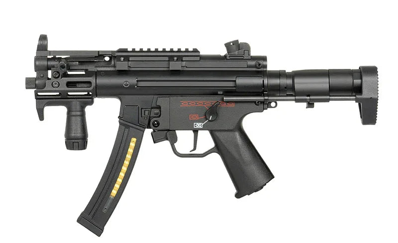 CYMA AEG MP5 airsoft gun with tactical rails and adjustable stock for enhanced performance