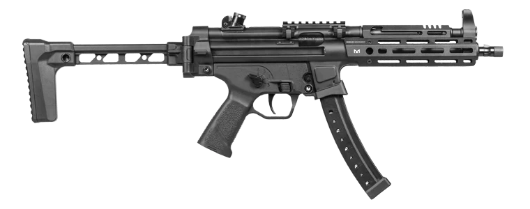 G&G MP5 AIRSOFT AEG with adjustable stock and tactical rail for optimal performance