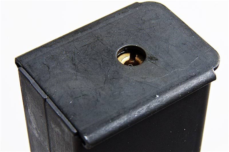 NORTHEAST MP2A1 MAG black metal magazine close up showing top feed opening and follower