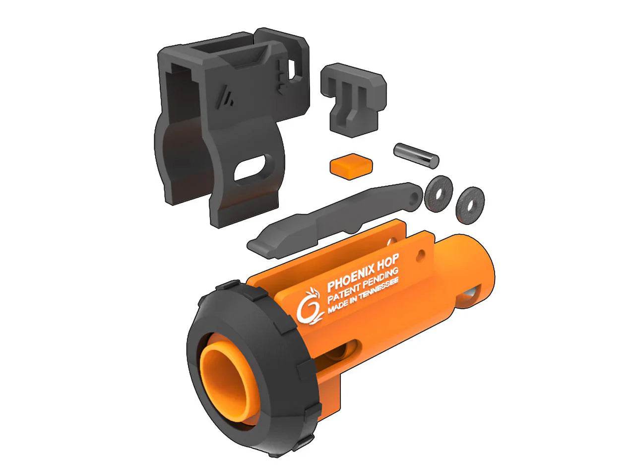 Airtech conversion MTW orange and black mechanical component parts exploded view