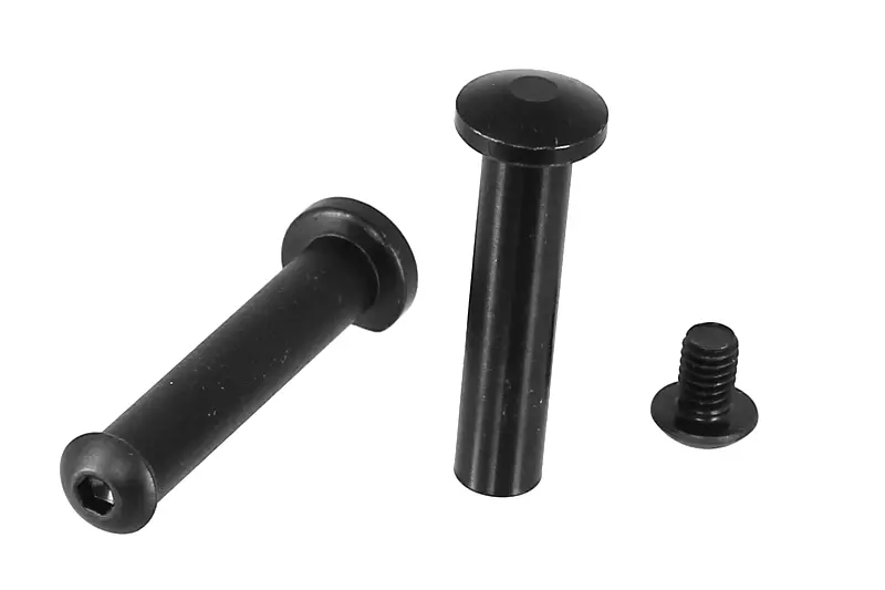 A&K black metal PINS M4 AIRSOFT accessories including two pins and one screw