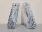 White and gray marble PISTOL GRIP COVER set designed for enhancing airsoft weapon handling