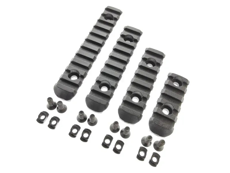 Double Bell Polymer Picatinny Rail System with Three Sizes and Mounting Hardware for Customization