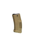 Amoeba tan polymer airsoft magazine with textured grip and high-capacity design for optimal performance
