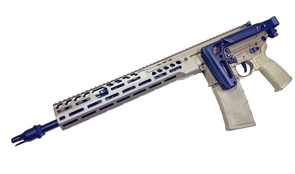 PROW MCX SPEAR LT 13 GBBR AIRSOFT rifle in tan with textured grip and rail system for tactical use