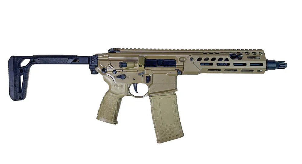 PROW MCX SPEAR LT 9 GBBR AIRSOFT rifle in tan with adjustable stock and tactical features