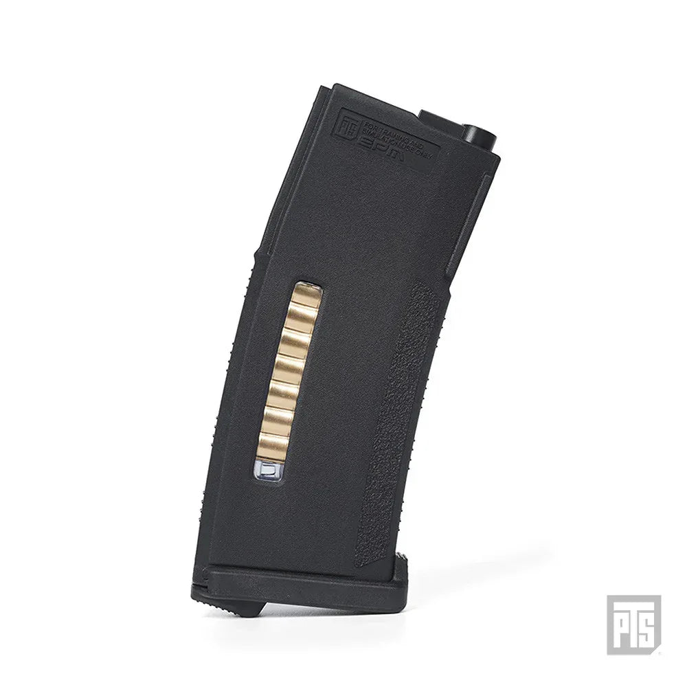 PTS 150RND M4 MAGAZINE in black with transparent window for quick ammo checks