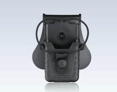 AMOMAX Black Radio Pouch with Durable Material and Secure Fastening for Tactical Use