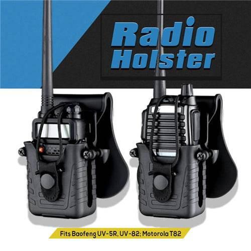AMOMAX radio pouch designed for Baofeng UV-5R, UV-82, and Motorola T82 walkie-talkies