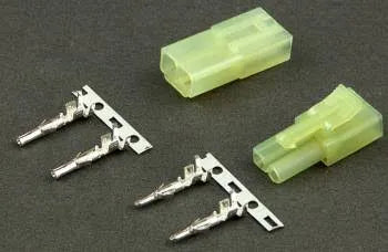 Killhouse internal airsoft Tamiya connector male female kit with translucent green housings and crimp terminals