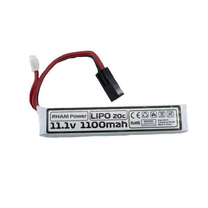 RHAM Power 11.1V 1100mAh LiPo 20C airsoft battery for enhanced performance