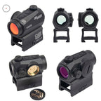 Set of four HOLY WARRIOR optical sights including Romeo 5 airsoft red dot sight with various reticle colors