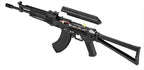 Double Bell AKS-74N airsoft rifle AEG by DOUBLE BELL black with folding stock and exposed internals