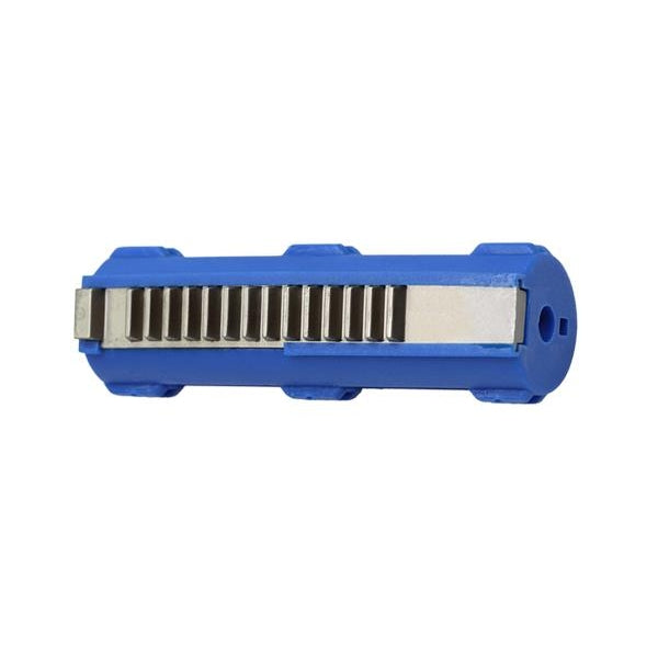 SHS airsoft piston 14 steel teeth in blue for enhanced durability and performance in airsoft guns