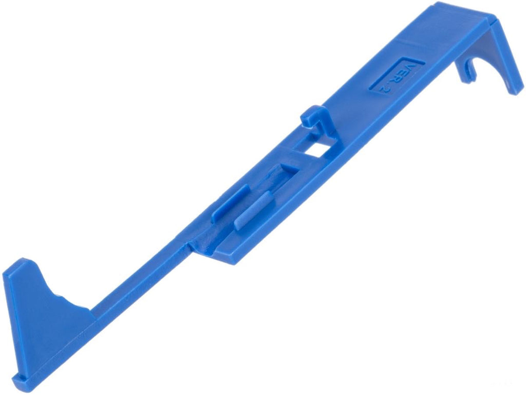 SHS pusher plate for V2 gearbox in blue designed for enhancing airsoft performance