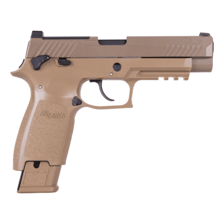 SIG SAUER tan and black sig m17 airsoft pistol with realistic design and textured grip