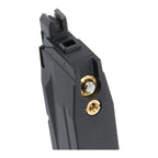 SIG SAUER black m17 MAG AIRSOFT magazine with metallic valve and detailed top view