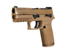 SIG AIR M18 AIRSOFT Pistol in Tan with Textured Grip and Tactical Features
