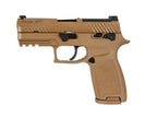 SIG SAUER M18 LICENSED TAN GAS BLOWBACK PISTOL with ergonomic grip and tactical features