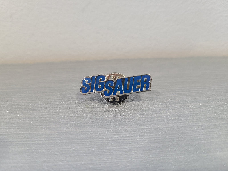 DISTRICT AIRSOFT SIG Sauer Pin in Silver and Blue for Gun Enthusiasts