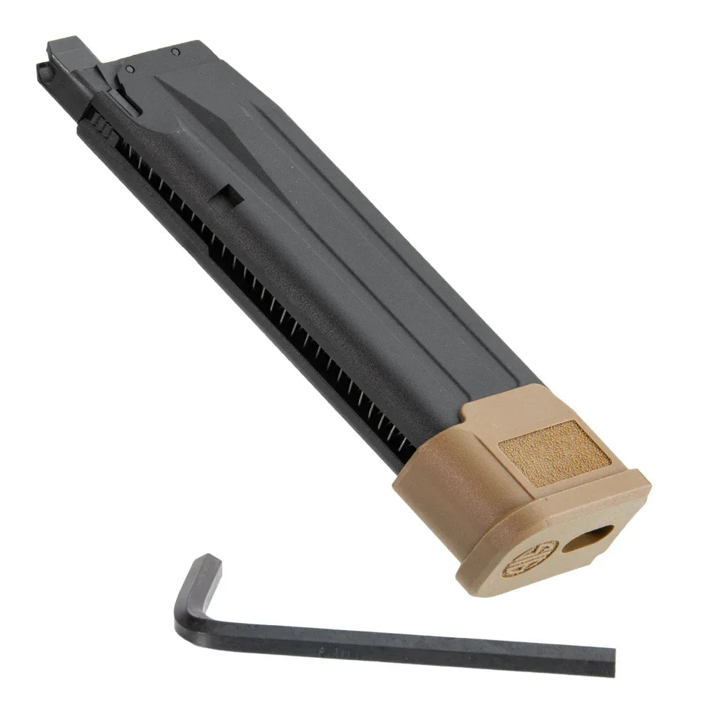 SIG SAUER PROFORCE P320 M17 CO2 Magazine with Tan Base and Tools for Airsoft Use