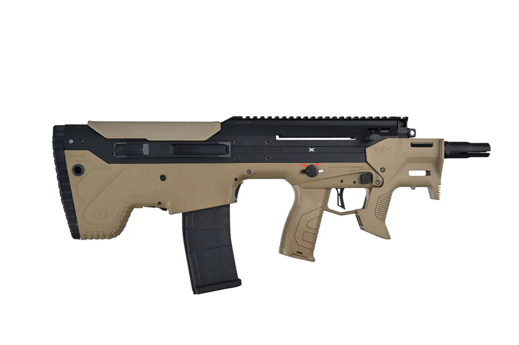 SILVERBACK MDRX MICRON V3 AIRSOFT rifle in tan with ergonomic grip and sleek design for tactical gameplay