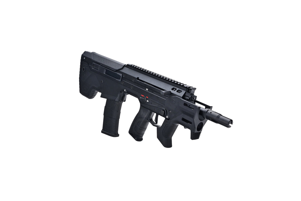 SILVERBACK MDRX MICRON AIRSOFT AEG compact black bullpup SMG style electric rifle with magazine and top rail