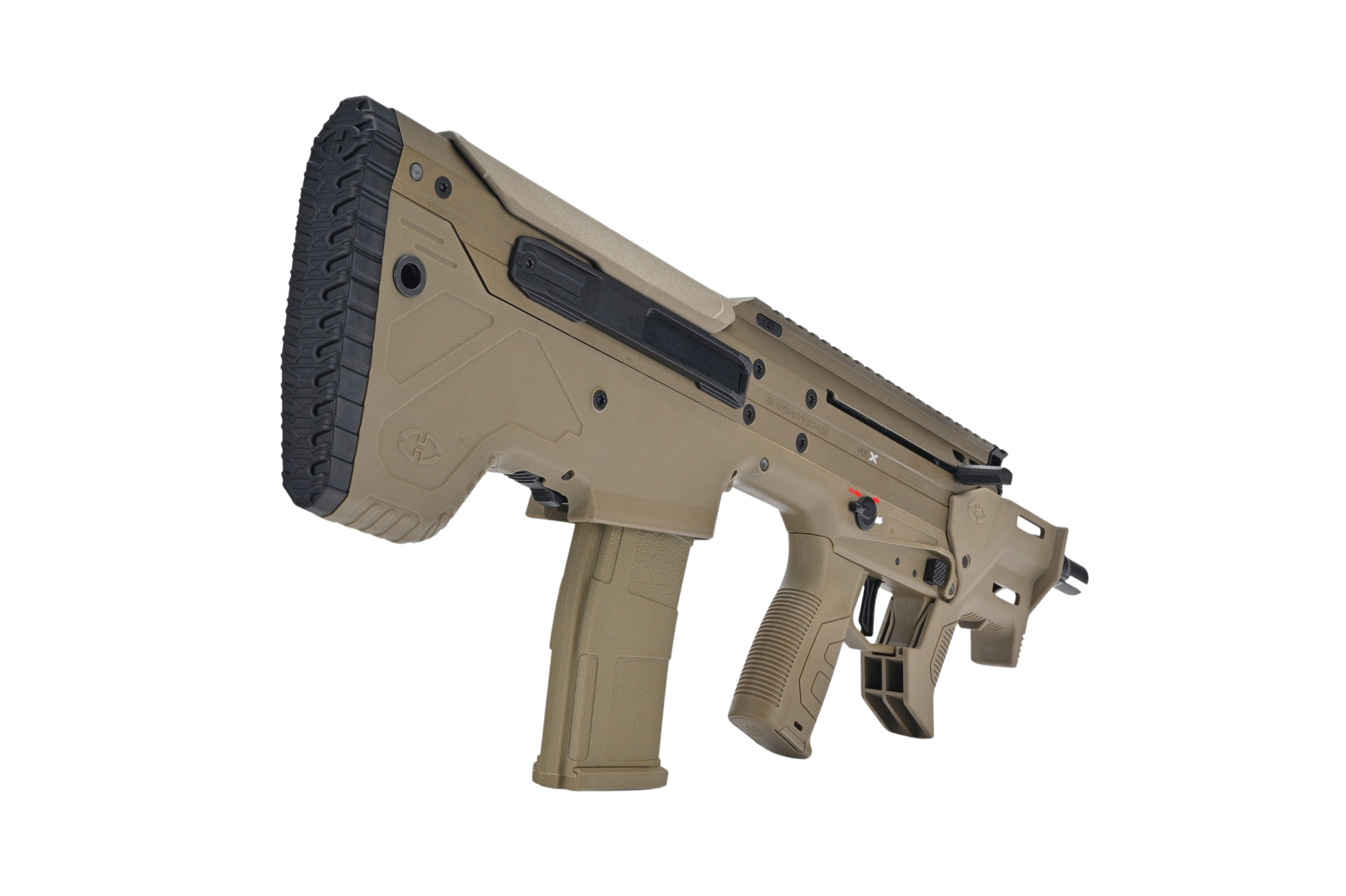 SILVERBACK MDRX MICRON AIRSOFT tan bullpup AEG rifle with textured stock and detachable magazine