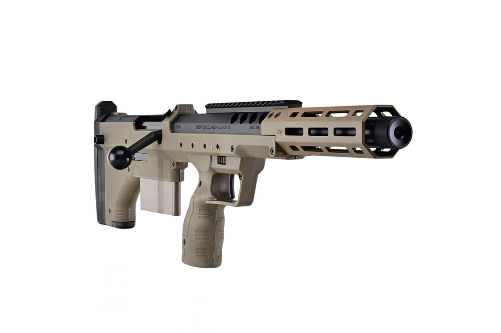 SILVERBACK SRS 16 tan bolt action sniper rifle with MLOK handguard folding stock and detachable magazine