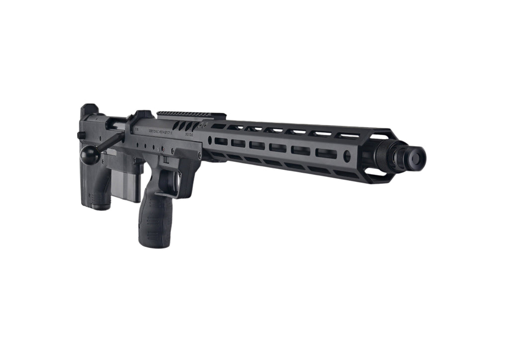 Silverback SRS airsoft A2 black bolt action sniper rifle with adjustable stock pistol grip long ventilated handguard