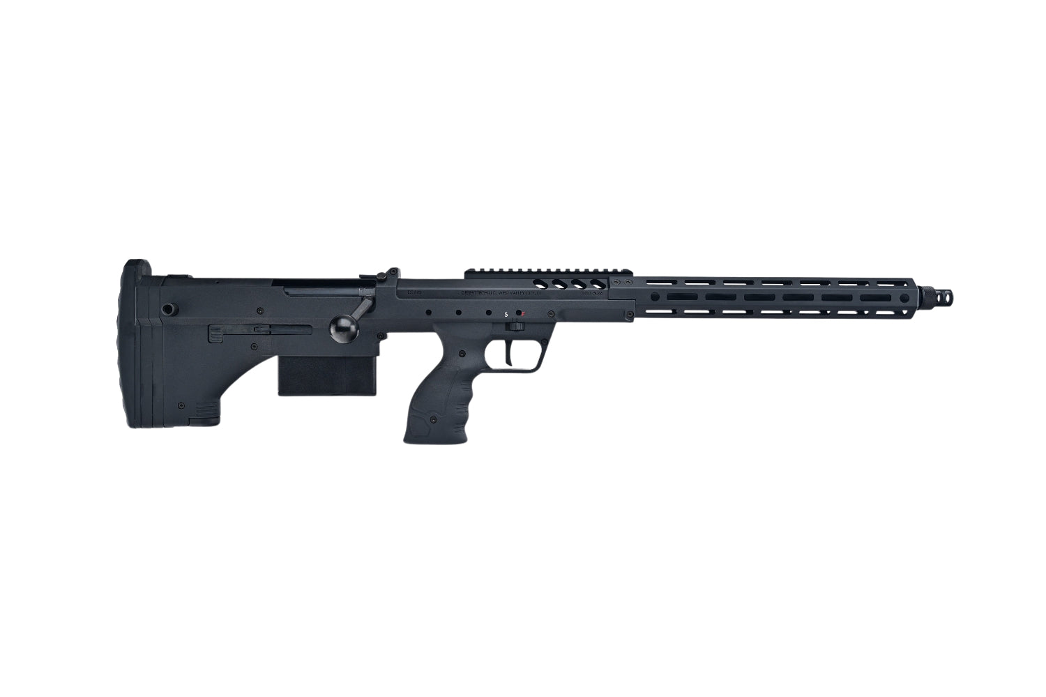 Black Silverback SRS airsoft A2 bolt action sniper rifle with adjustable stock long barrel and Picatinny rail